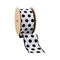 LaRibbons 4" - 2 1/2" Wired Ribbon | Glittered Dots w/ Black Backing | 10 Yard Roll